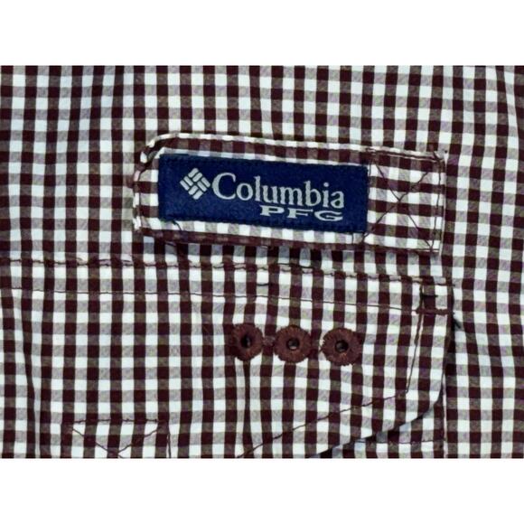 Columbia PFG Texas A&M Aggies Shirt Men's XL Maroon Plaid Super Bonehead Fishing - Picture 11 of 16